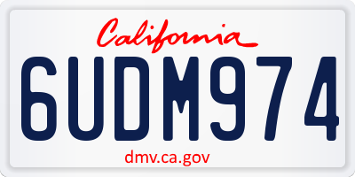 CA license plate 6UDM974