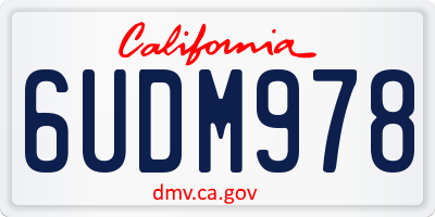 CA license plate 6UDM978
