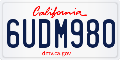 CA license plate 6UDM980