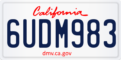 CA license plate 6UDM983