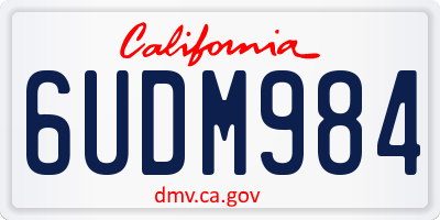 CA license plate 6UDM984