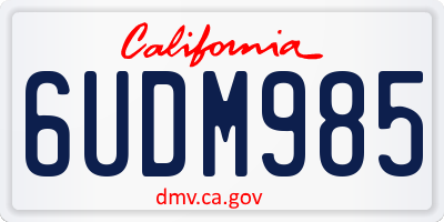 CA license plate 6UDM985