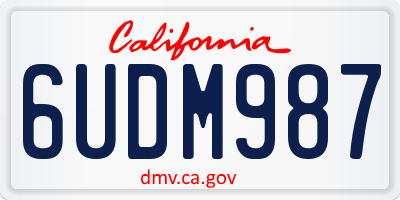 CA license plate 6UDM987