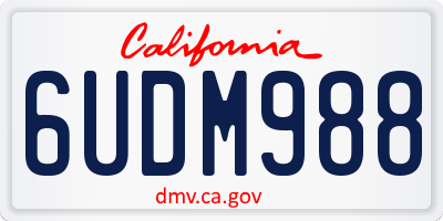 CA license plate 6UDM988