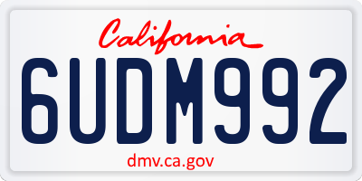 CA license plate 6UDM992