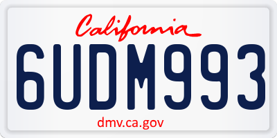 CA license plate 6UDM993