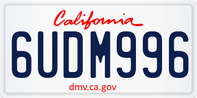 CA license plate 6UDM996