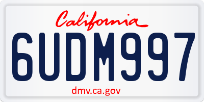 CA license plate 6UDM997
