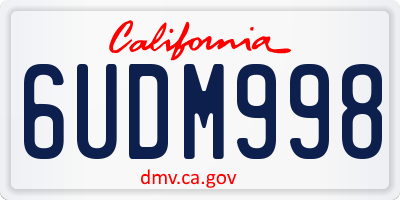 CA license plate 6UDM998