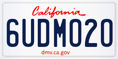 CA license plate 6UDMO2O