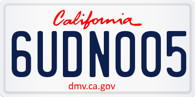 CA license plate 6UDN005