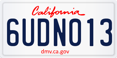 CA license plate 6UDN013