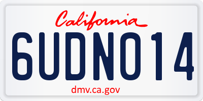 CA license plate 6UDN014