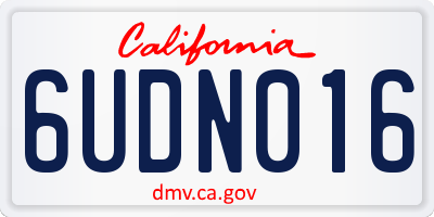 CA license plate 6UDN016