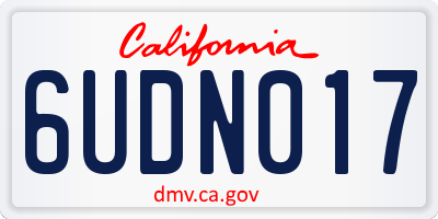 CA license plate 6UDN017