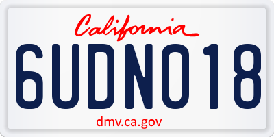 CA license plate 6UDN018