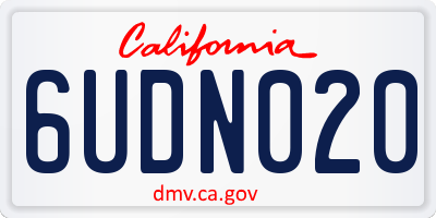 CA license plate 6UDN020