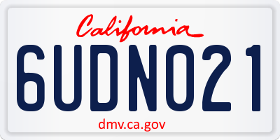 CA license plate 6UDN021