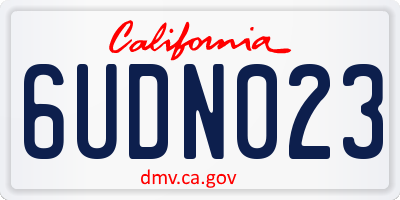 CA license plate 6UDN023