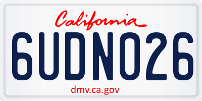 CA license plate 6UDN026