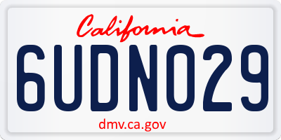 CA license plate 6UDN029