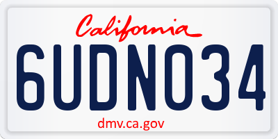 CA license plate 6UDN034