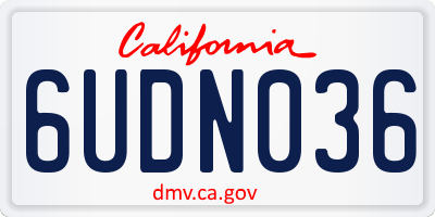 CA license plate 6UDN036