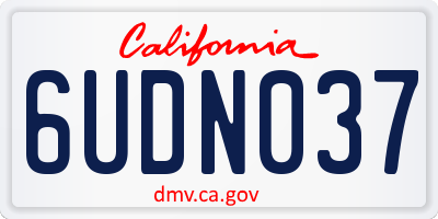 CA license plate 6UDN037