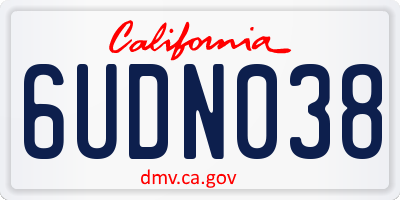 CA license plate 6UDN038