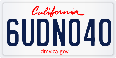 CA license plate 6UDN040