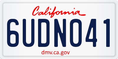CA license plate 6UDN041