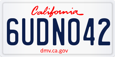 CA license plate 6UDN042
