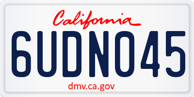 CA license plate 6UDN045