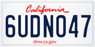 CA license plate 6UDN047