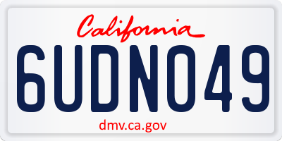 CA license plate 6UDN049