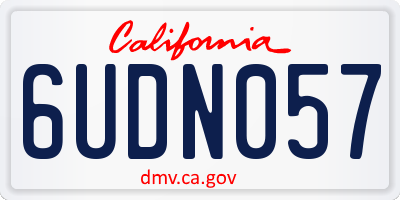 CA license plate 6UDN057