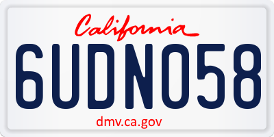 CA license plate 6UDN058