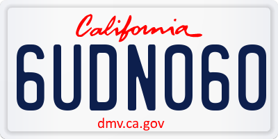 CA license plate 6UDN060