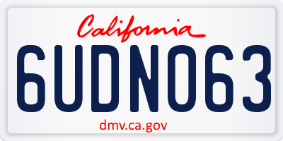 CA license plate 6UDN063