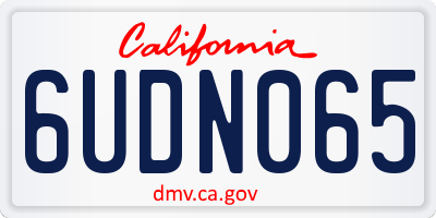 CA license plate 6UDN065