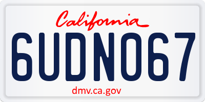 CA license plate 6UDN067