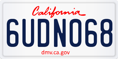 CA license plate 6UDN068