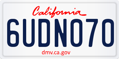CA license plate 6UDN070