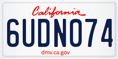 CA license plate 6UDN074