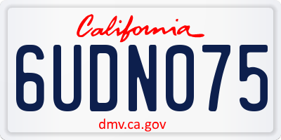 CA license plate 6UDN075