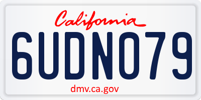 CA license plate 6UDN079