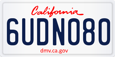 CA license plate 6UDN080