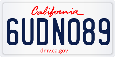 CA license plate 6UDN089