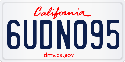 CA license plate 6UDN095