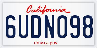 CA license plate 6UDN098